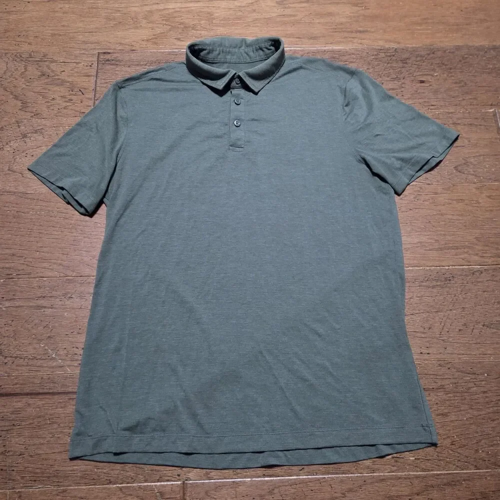 Lululemon Evolution Polo Short Sleeve Performance Shirt Green Men’s Large Casual